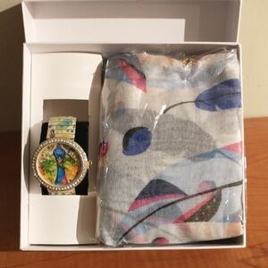 Colorful Watch and Scarf Set